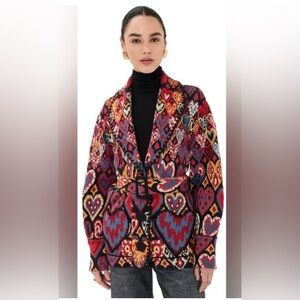 FARM Rio Hearts Ikat Knit Blazer, XS